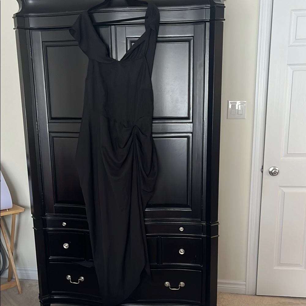 PrettyLittleThing Black Bardot Midi Corset Dress